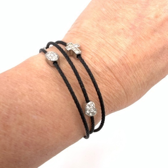 3 layer Wired layered cross boho bracelet - Picture 2 of 4